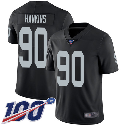 Men Oakland Raiders Limited Black Johnathan Hankins Home Jersey NFL Football 90 100th Season Jersey